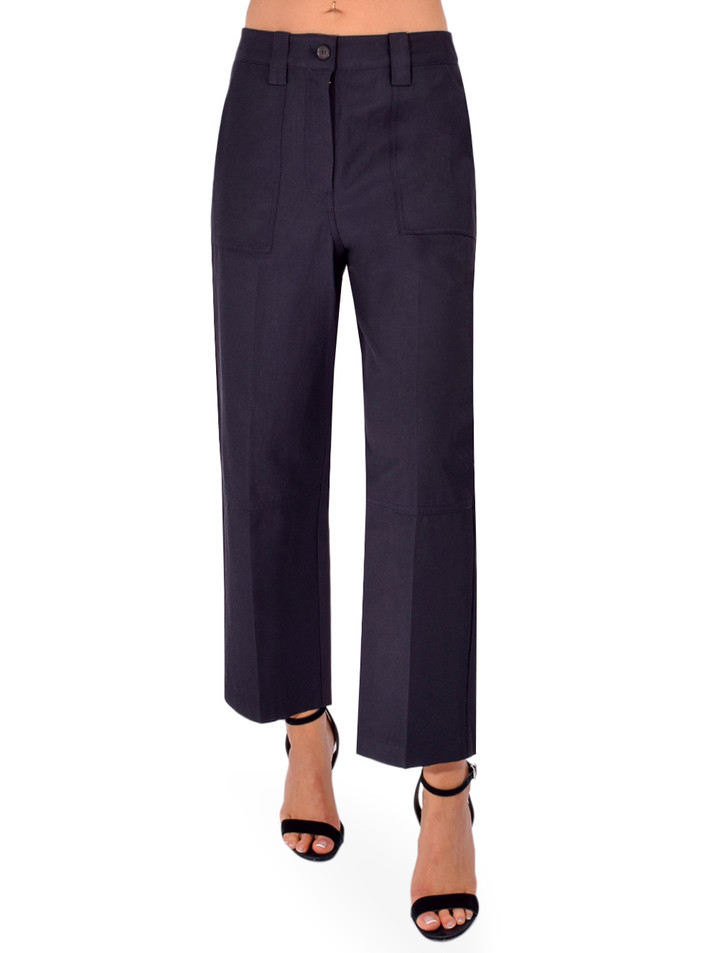 3.1 PHILLIP LIM Utility Cropped Carpenter Pant in Midnight Front View 