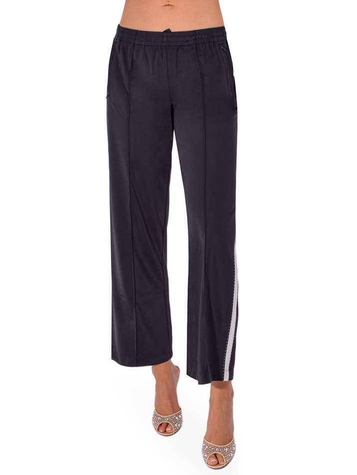 RE/DONE Mel Track Pant in Black Front View 