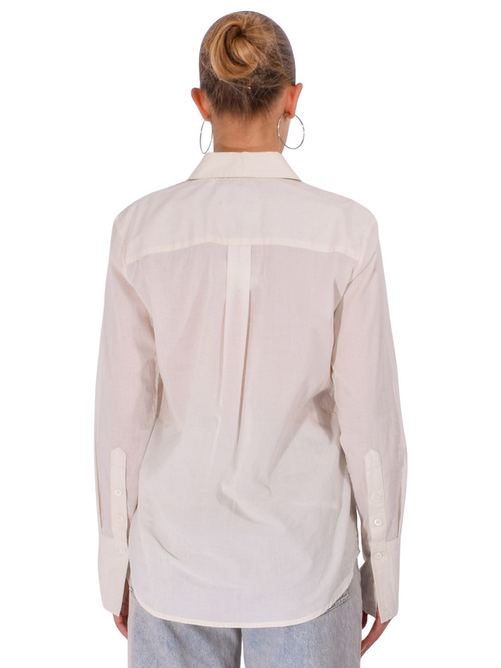 LE SUPERBE Favorite Vintage Tux Shirt in Coconut Cream Back View 