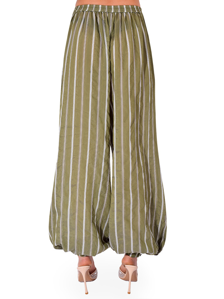 CINQ À SEPT Sullivan Stripe Verne Pant in Green Back View 