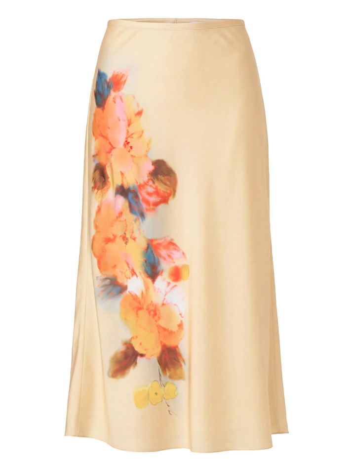 CINQ À SEPT Watercolor Floral Carole Skirt in Yellow Product Shot 