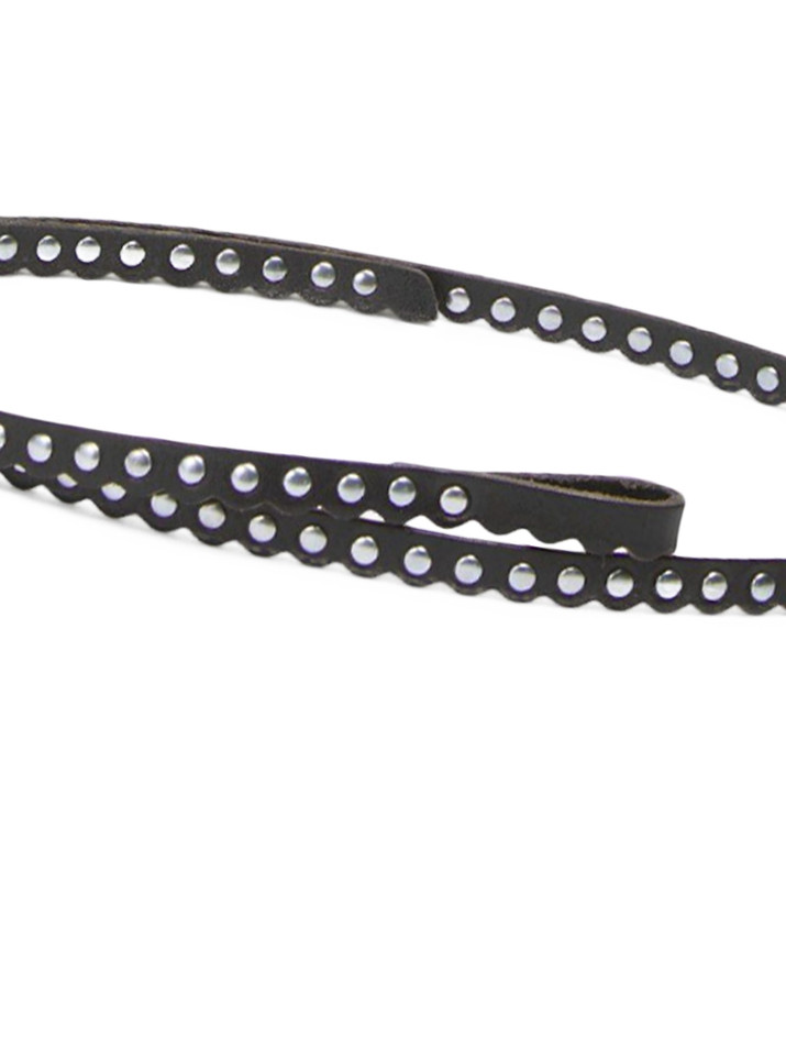 OTTOD'AME Leather Wrap Belt with Studs in Brown Details 