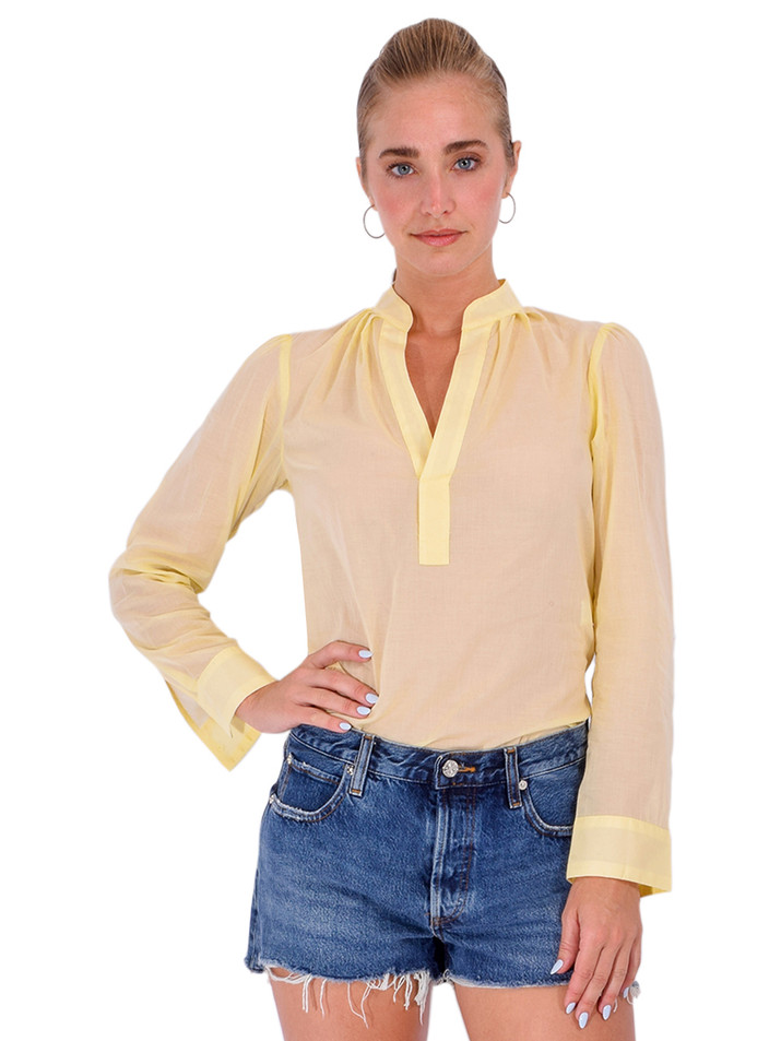 CISSA Puff Shirt in Yellow Front View 