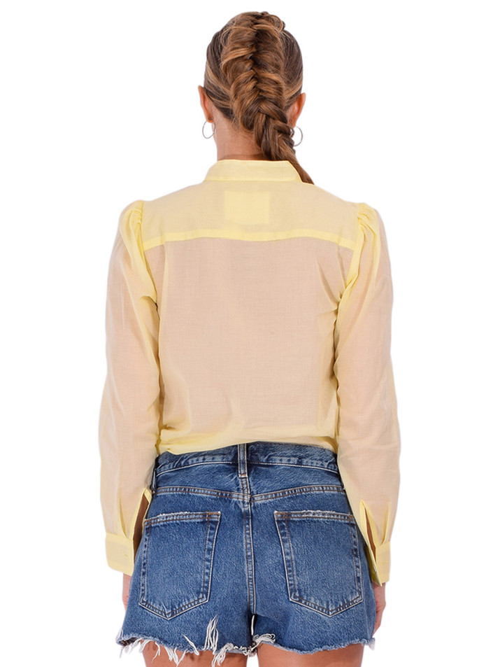 CISSA Puff Shirt in Yellow Side View 