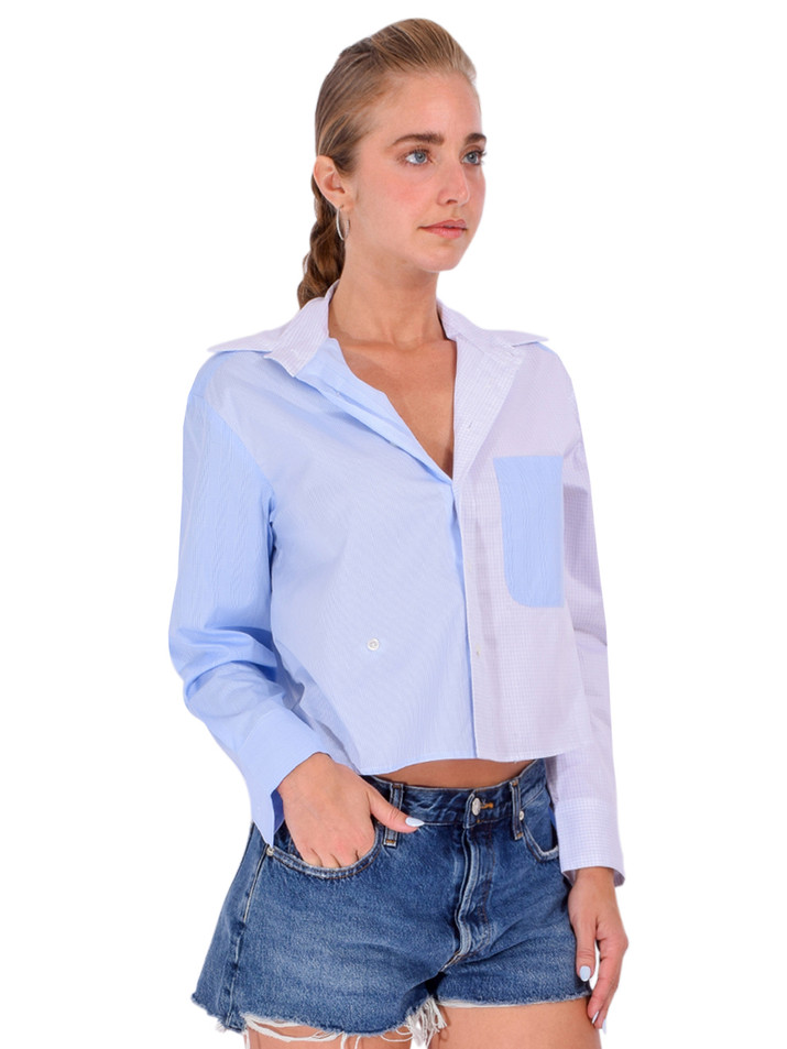 CISSA The Shorty Shirt in Blue Multi Side View 