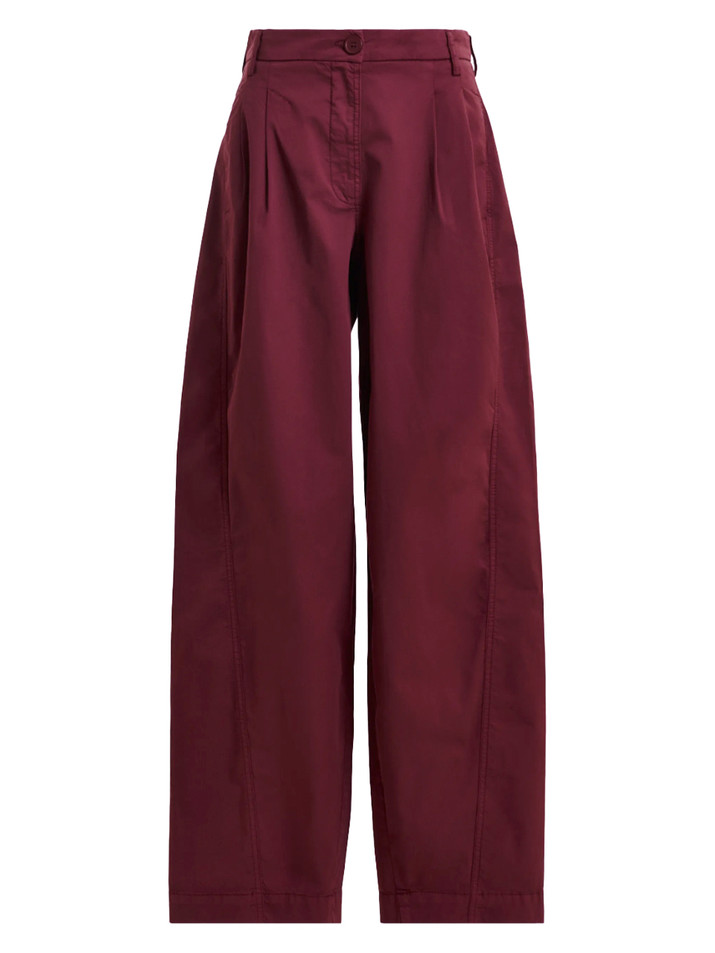 ESSENTIEL ANTWERP Kurry Barrel Leg Pant in Deep Wine