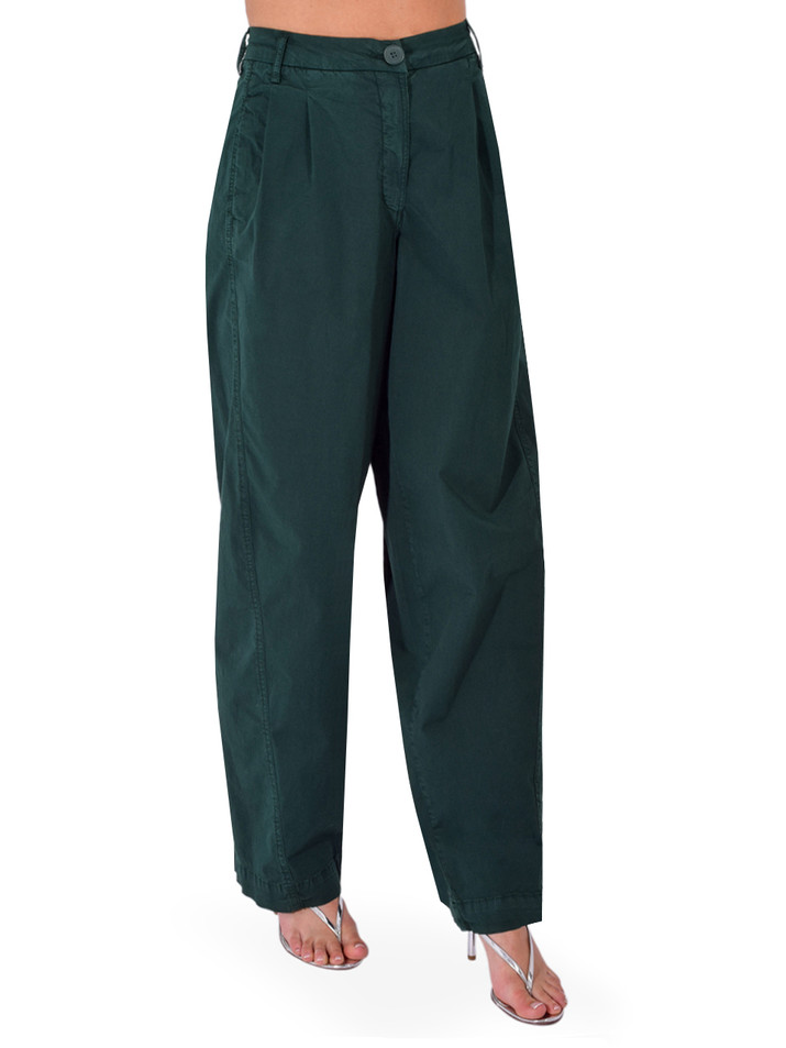 ESSENTIEL ANTWERP Kurry Barrel Leg Pant in Green Side View 