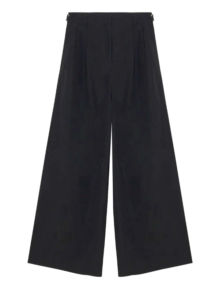 SIMKHAI Leroy Pleated Wide Leg Pant in Black Product Shot 