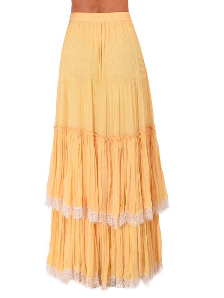 HEMANT & NANDITA Onir Maxi Skirt in Yellow Back View 