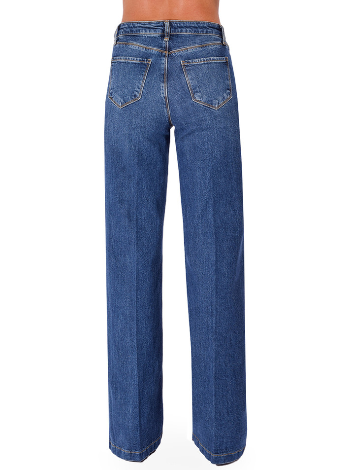 L'AGENCE Clayton Wide-Leg Jean in Newcastle Back View 