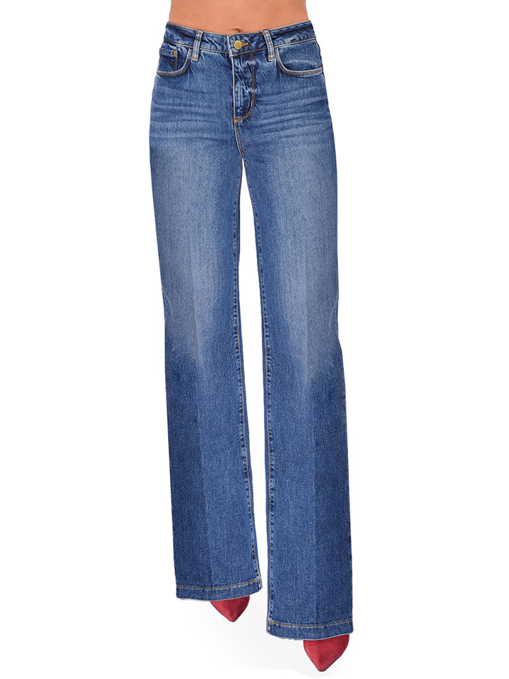 L'AGENCE Clayton Wide-Leg Jean in Newcastle Front View 
