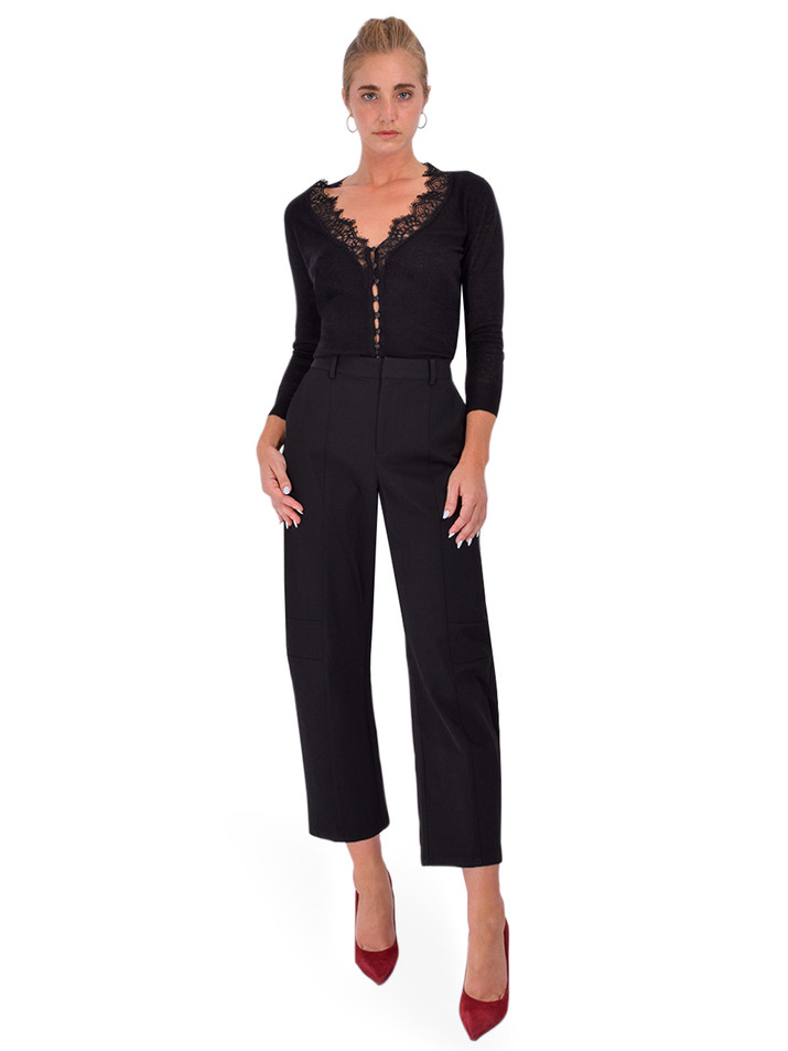 L'AGENCE Colby Barrel Trouser in Black Full Outfit 