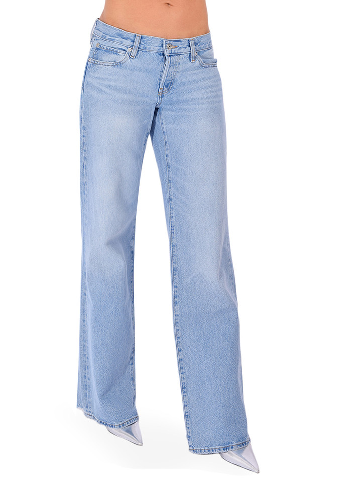 FRAME The Gray Jean in Dodger Offset Hem Side View 