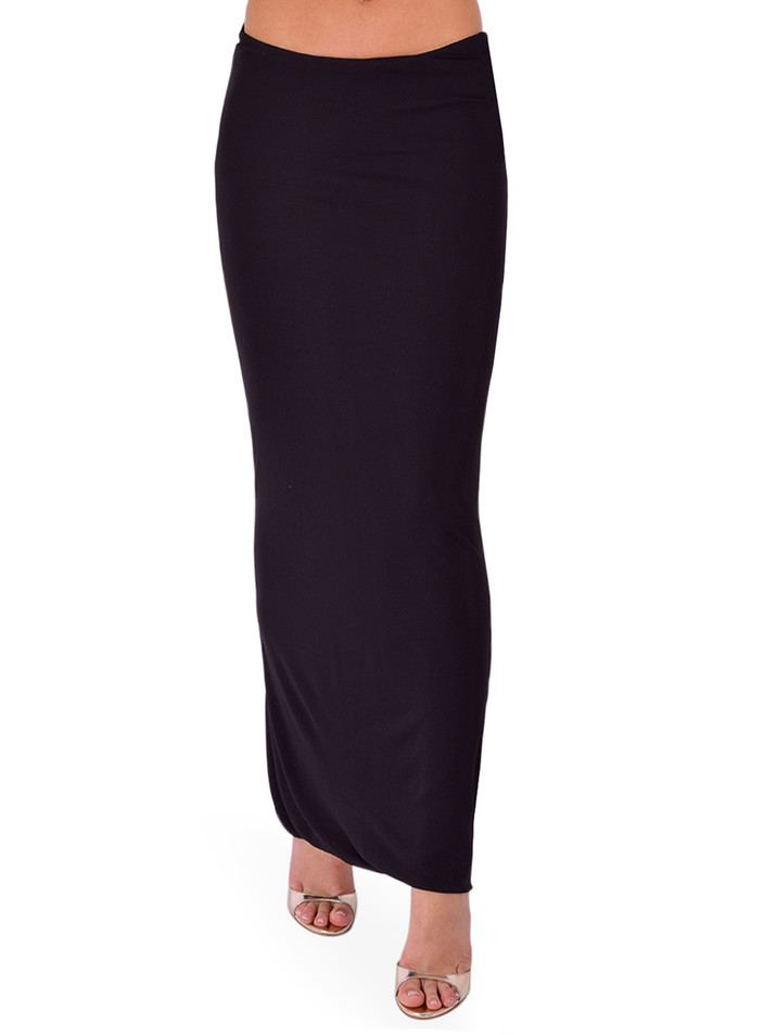 PARIS GEORGIA Half Moon Skirt in Black Front View 