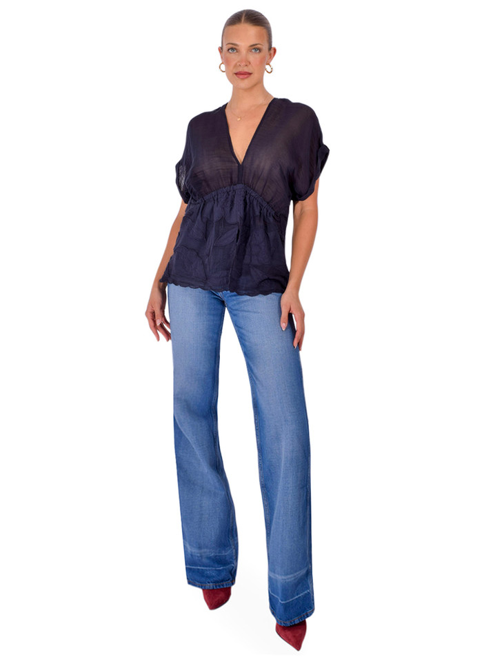 CISSA The Dolman Top in Navy Full Outfit 