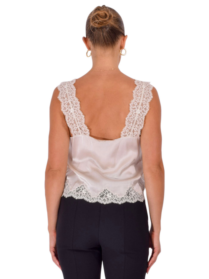 CAMI NYC Tony Silk Camisole in Oat Back View 
