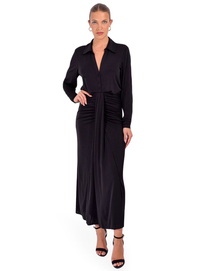 CINQ À SEPT Seferina Dress in Black Front View 2