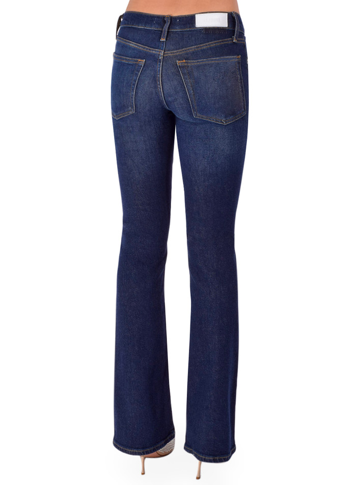 RE/DONE Low Rise Micro Boot Jean in Barely Worn Blue Back View 