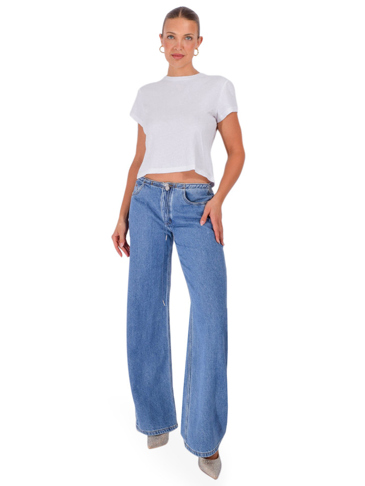RE/DONE 1950's Boxy Tee in Optic White Full Outfit