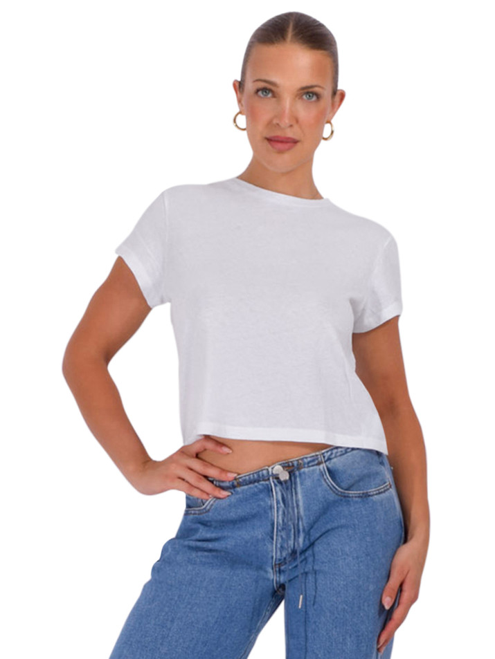 RE/DONE 1950's Boxy Tee in Optic White Front View 