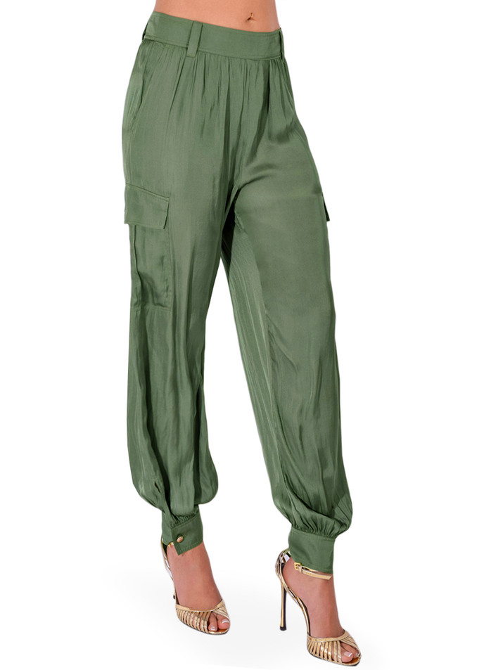 BA&SH Celia Pant in Kaki Side View 