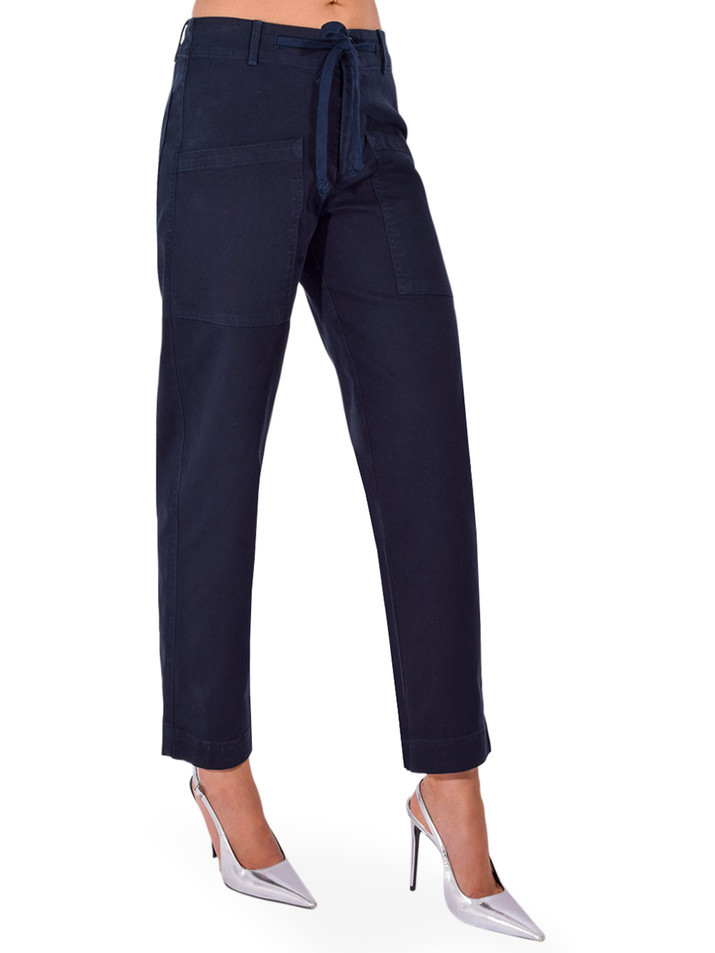 PHARAOH Ezra Pant in Tencel Twill Ink Side View 