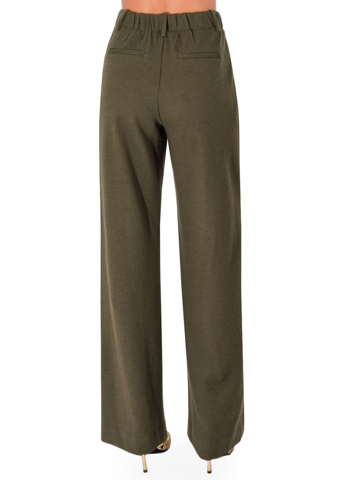SIMKHAI Tavar Pants in Dark Olive Back View 