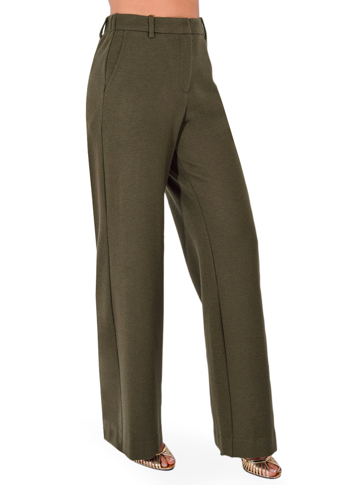 SIMKHAI Tavar Pants in Dark Olive Side View 