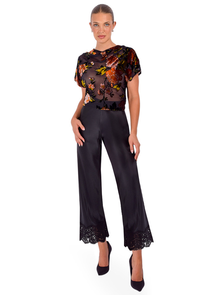 CAMI NYC Bristol Lace Pant in Black Full Outfit 