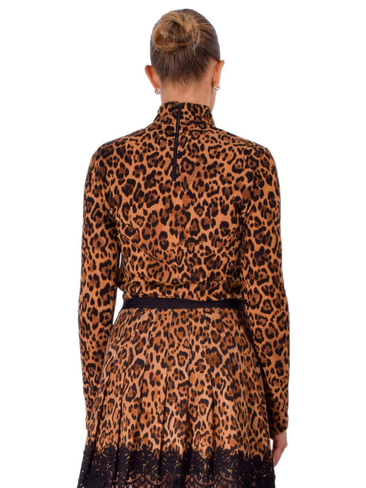 ANNA SUI Knit Turtleneck in Leopard Back View 
