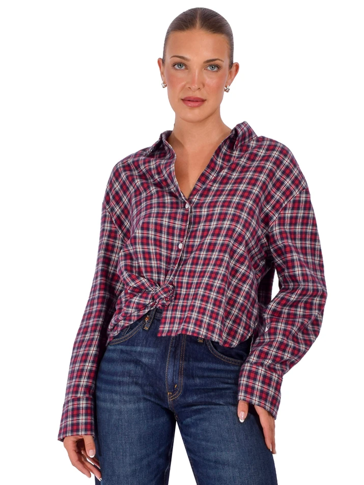 CISSA The Knot Top in Eastwick Plaid Front View 