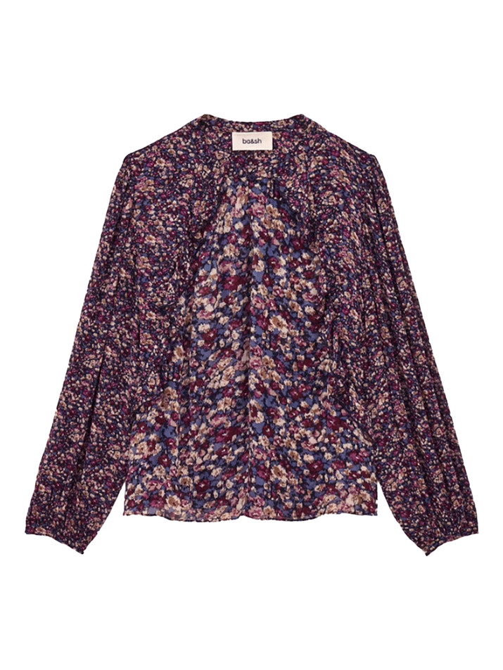 BA&SH Kross Blouse in Blue Floral Product Shot