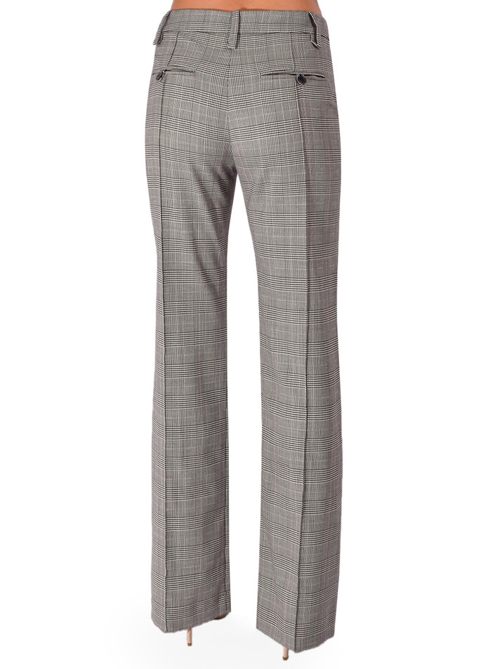 FRAME The Reboot Trousers in Black Plaid Back View 