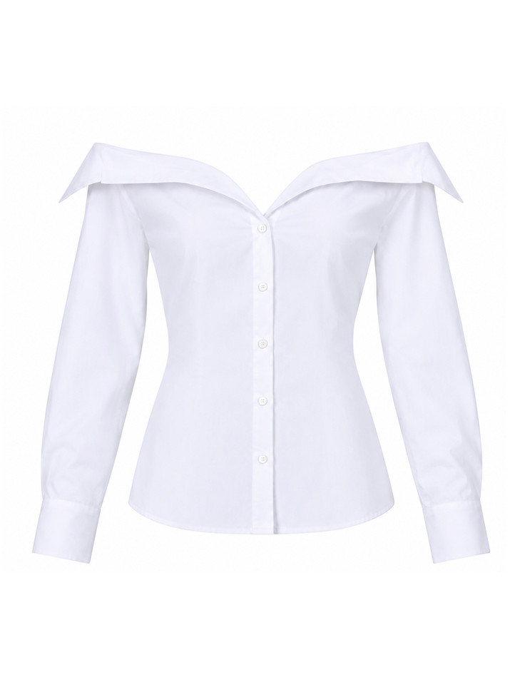 CAROLINE CONSTAS Persephone Blouse in White Product Shot 