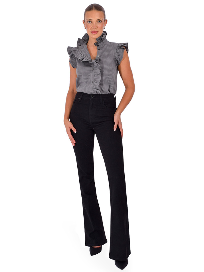 CHRISTY LYNN Marfa Top in Gray Stripe Full Outfit 
