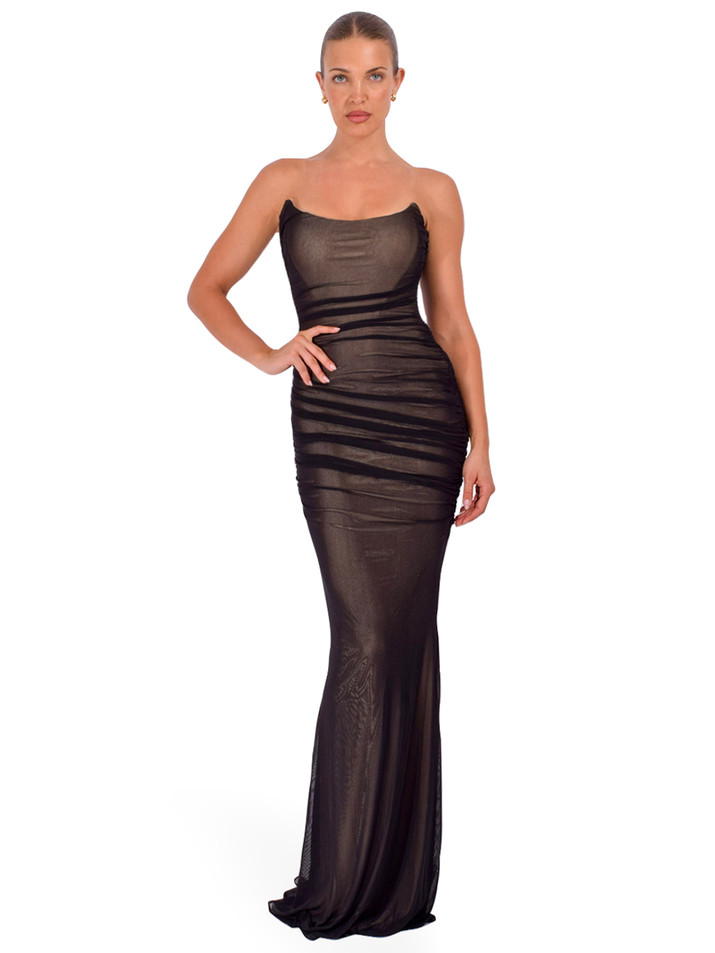 RETROFÊTE Ford Dress in Black Front View 2