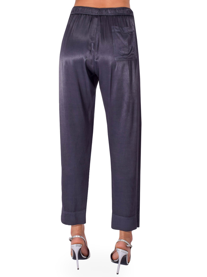 PHARAOH Calen Pant in Graphite Vintage Satin Back View 
