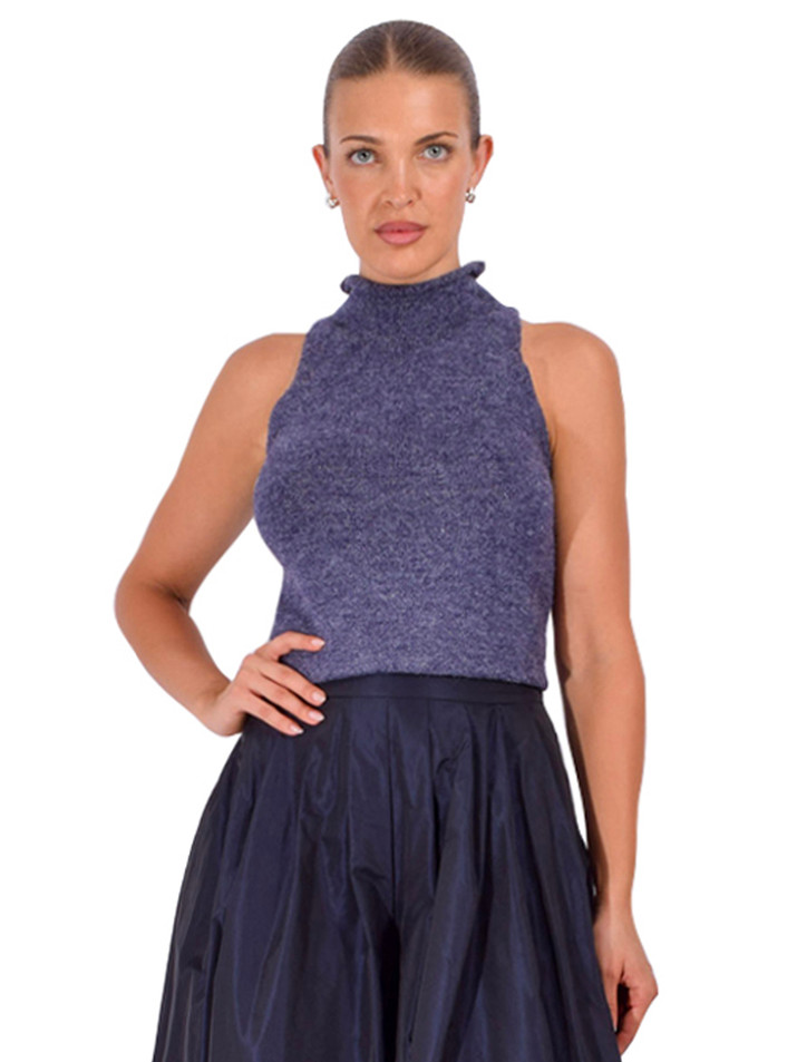 DREW Nixie Top in Navy Front View 