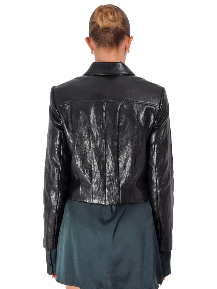 DREW Patty Jacket in Black Back View 