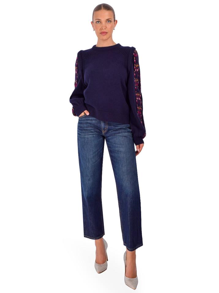 BA&SH Elda Jumper in Blue Multi Full Outfit 