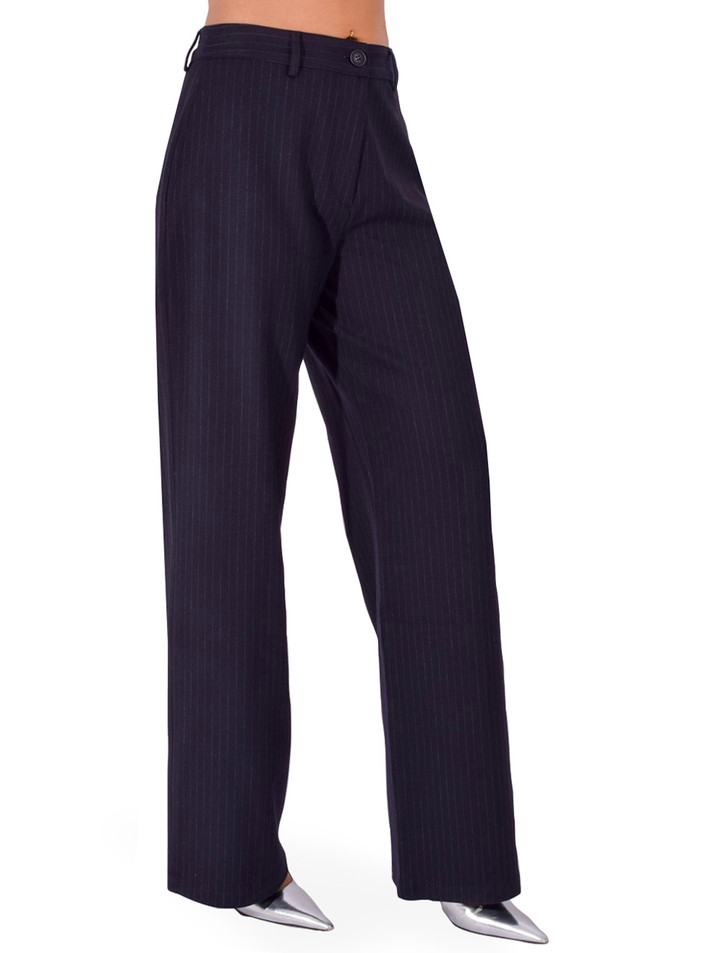 THE NEW SOCIETY Faith Trouser in Black Iris Side View 