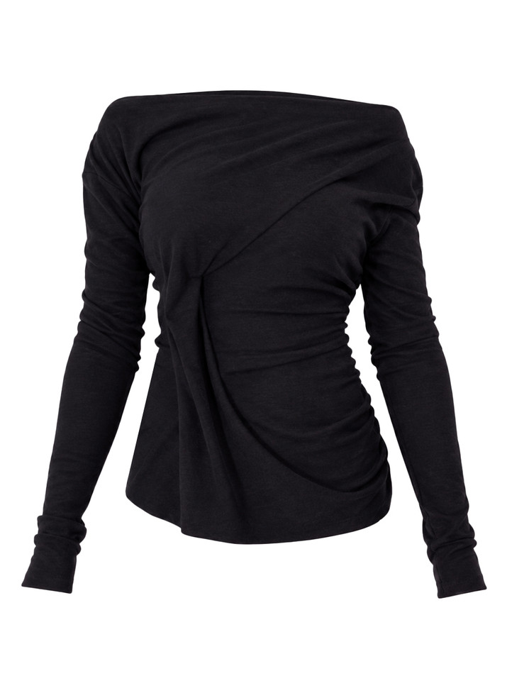 PARIS GEORGIA Lou Modal Top in Black Product Shot 