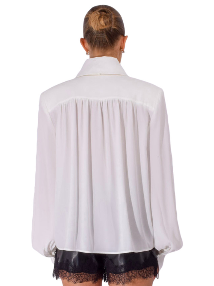 SANS FAFF Regent Blouse in White Back View 