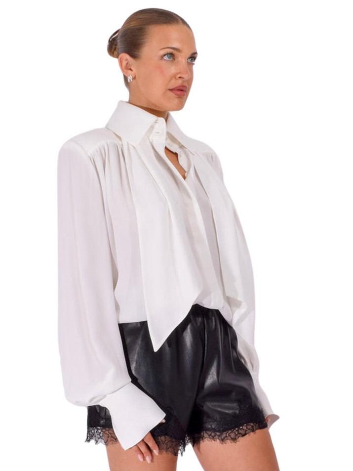 SANS FAFF Regent Blouse in White Side View 