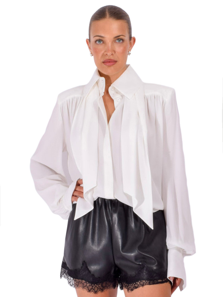 SANS FAFF Regent Blouse in White Front View 
