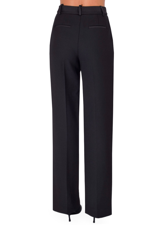 SIMKHAI Kaia Straight Leg Pant in Black Back View 