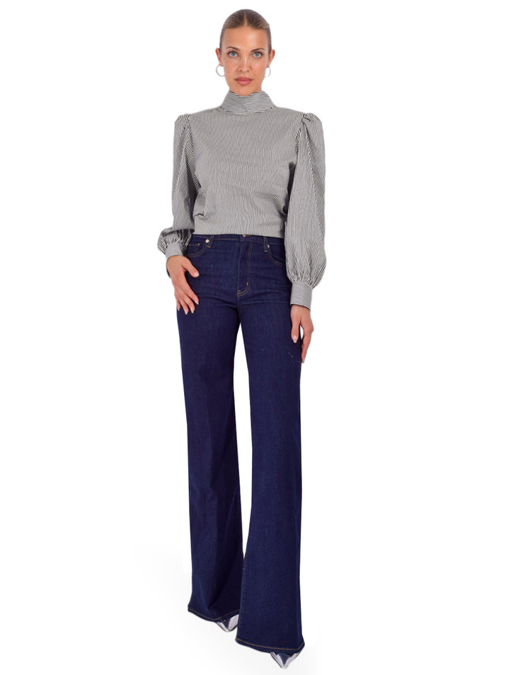 LELE DE BALTZAC The Aude Top in Black/White Stripes Full Outfit 

