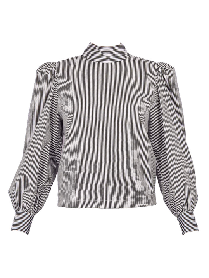 LELE DE BALTZAC The Aude Top in Black/White Stripes Product Shot 
