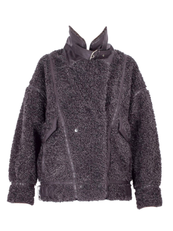 LAMARQUE Badu Coat in Charcoal Product Shot 