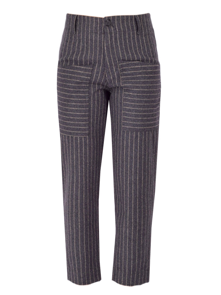 PHARAOH Ezra Pant in Gray Pinstripe Product Shot 